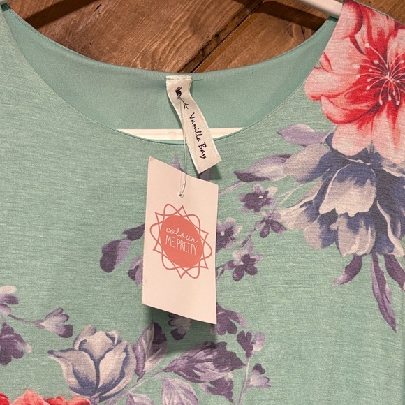 Floral Maxi Dress in Mint Green and Pink Small - Picture 3 of 6